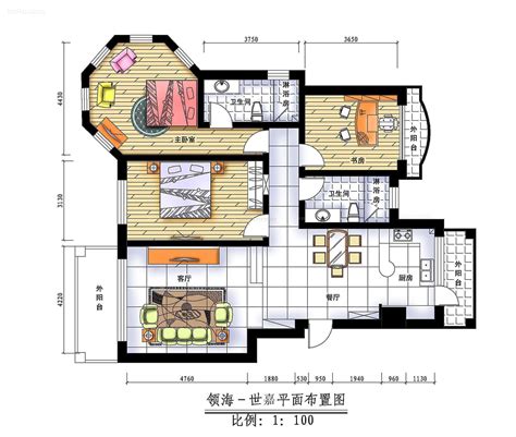 120平方房子三室一厅设计图装信通网效果图