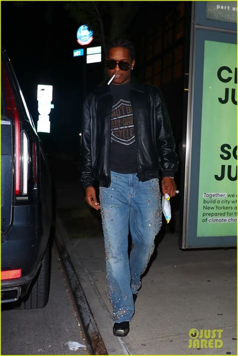 Photo Rihanna Dress Over Pants Trend Dinner Asap Rocky Photo