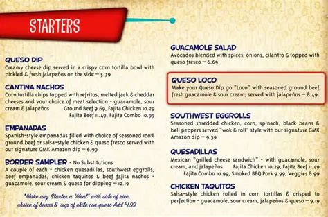 Gringo's Mexican Kitchen Menu - Urbanspoon/Zomato