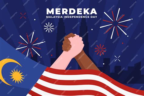 Premium Vector Merdeka Malaysia Independence Day With Hands Holding