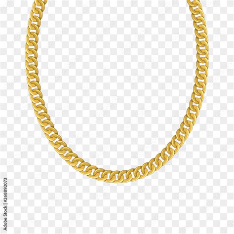 Gold chain isolated. Vector necklace Stock Vector | Adobe Stock