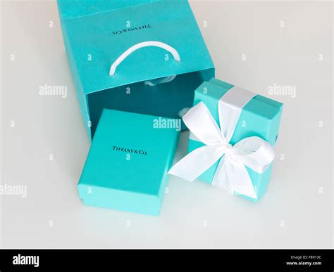 A Tiffany Blue Box (little blue box from Tiffany) from Tiffany & Co., the famous New York City ...