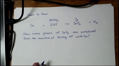 Gram To Gram Conversion Stoichiometry