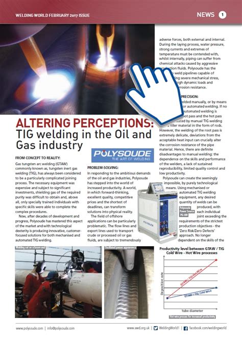 Vu Dans La Presse Larticle De Polysoude Sur Le Soudage Tig Dans L