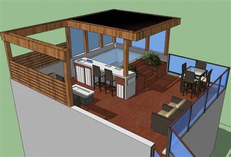 Hot Tub Oasis Chicago Roof Deck Garden