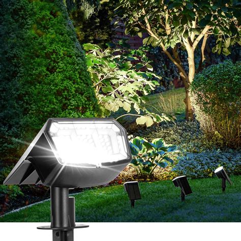 Auderwin Solar Spot Lights Outdoor Waterproof 4 Pack Ip65 63 Led 3 Lighting Modes Spotlights