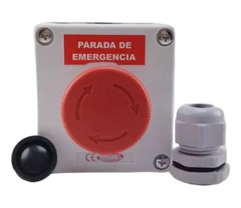 Pulsador Parada De Emergencia Con Caja Boton Tipo Hongo Mercadolibre