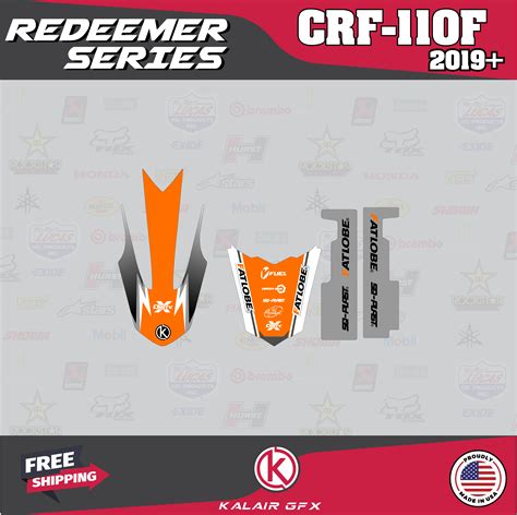 Kalair Gfx Graphics Kit For Honda Crf110f 2019 2024 Redeemer Series