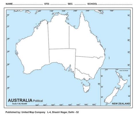 Australia Outline Map With Cities