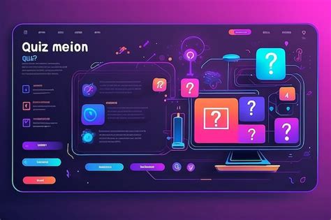 Premium Photo Quiz Questions And Test Menu Choice Vector Interface Of