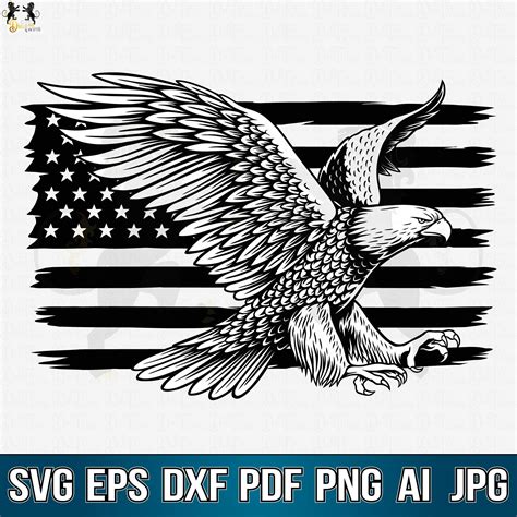 Eagle Through Flag Svg Eagle With Flag Svg Eagle Usa Svg Etsy