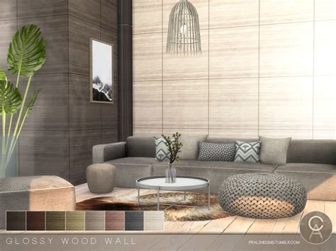 Sims 4 Cc S The Best Glossy Wood Wall By Pralinesims