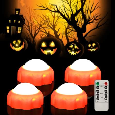 Wosyrd Halloween Pumpkin Lights 4 Pack Pumpkin Lights Battery Operated