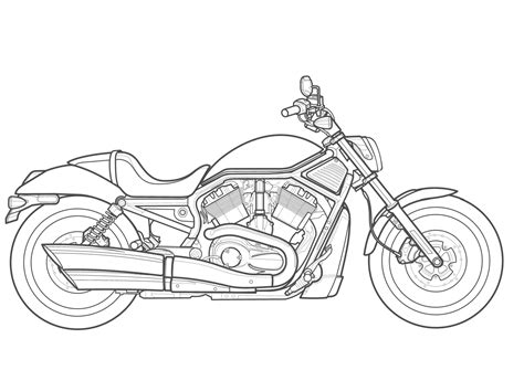 Motorcycle Line Drawing at GetDrawings | Free download