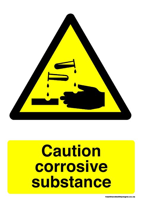 Caution Corrosive Substance Warning Sign Health And Safety Signs