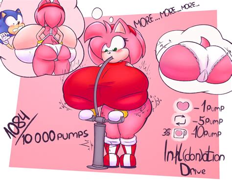 Rule 34 2021 Air Inflation Amy Rose Ass Big Breasts Big Butt Big Pussy Blue Body Blush Bra