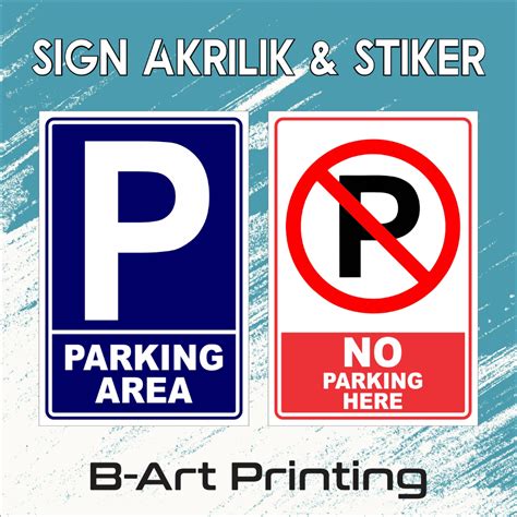 Jual PARKING AREA NO PARKING AREA HIMBAUAN Akrilik Stiker Sign Rambu