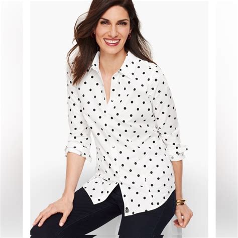 Talbots Tops Talbots Polka Dot Button Down Shirt S Poshmark