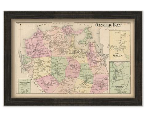 Oyster Bay New York 1873 Map Replica And GENUINE ORIGINAL Etsy