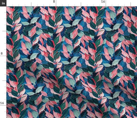 Vibrant Brushstrokes Textured Foliage Fabric Spoonflower