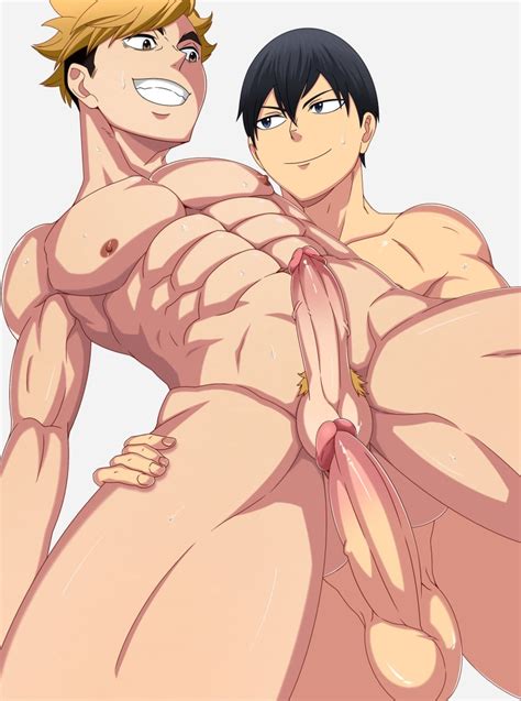 Rule 34 Atsumu Miya Big Penis Eye Contact Haikyuu Hand On Hip Kageyama Tobio Muscular Penis