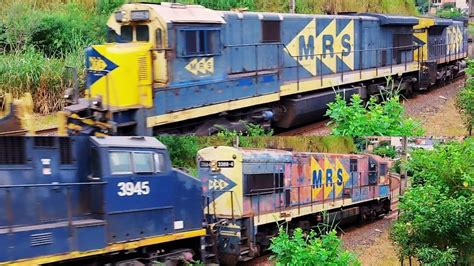 Trem De Carga Geral Tr S Locomotivas Da Mrs Log Stica Youtube