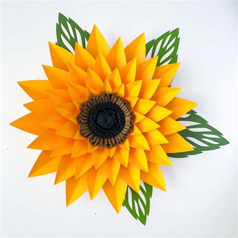 Svg Dxf Png Petal 44 Sunflower Paper Flower Template Diy Cricut And B87