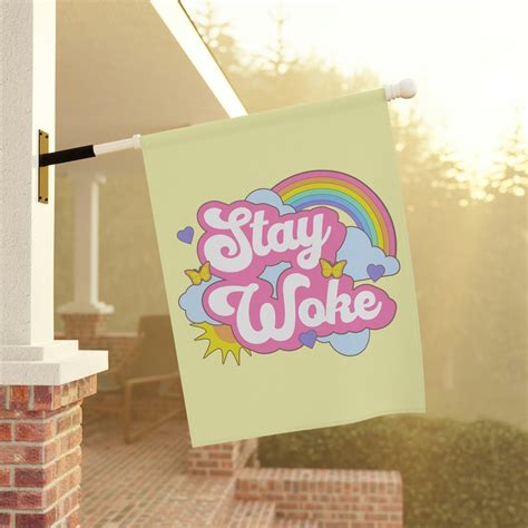 Stay Woke Anti Densantis Flag Lgbtqia Flag Resist Flag Cute Kawaii