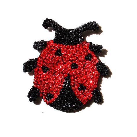 Glass Beaded Lady Bug Magnet Etsy Ladybug Glass Beads Beaded