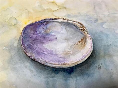 Quahog Clam Shell Painting by Sofia Gagua - Fine Art America