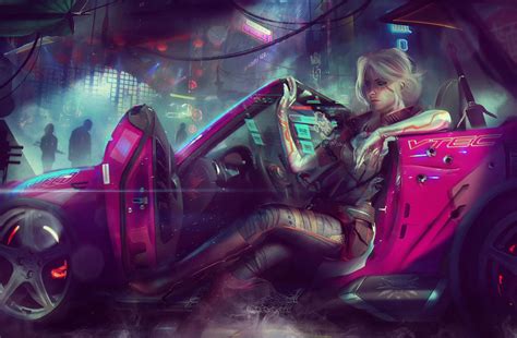 Wallpaper Cirilla Fiona Elen Riannon Cyberpunk 2077 Video Game Art