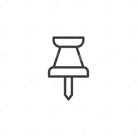 Push Pin Outline Icon Stock Vector Illustration Of Icon 125577000