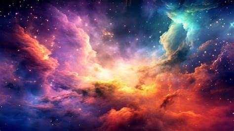 Premium AI Image | A colorful nebula with stars and nebula i