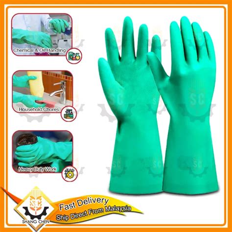 Rubberex Nitrile Chemical Resistant Gloves Sarung Tangan Getah Lazada