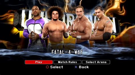 WWE SmackDown VS Raw 2008 PS3 Carlito VS MVP VS Chris Masters VS