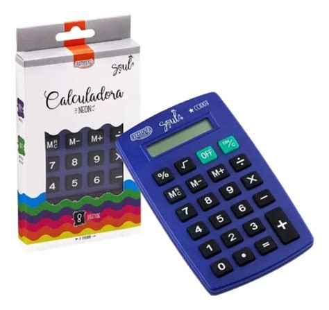 Calculadora Pequena De Bolso 8 Dígitos Azul Neon Brw MercadoLivre