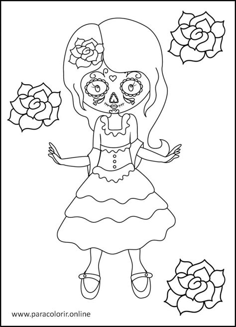 Desenhos De Dia Dos Mortos Para Colorir Para Colorir