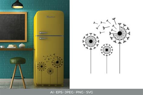 Dandelion Fridge Sticker Decal For Refrigerator