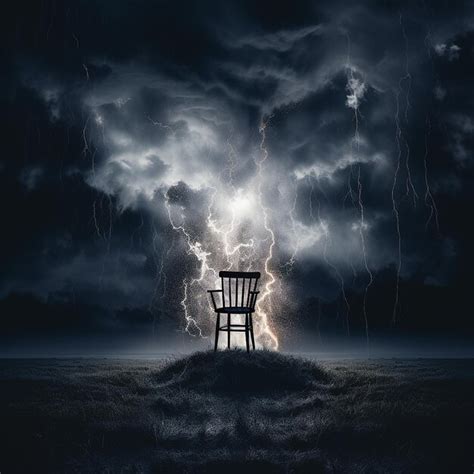 Premium Photo Chair In The Middle Of A Lightning Storm In The Air