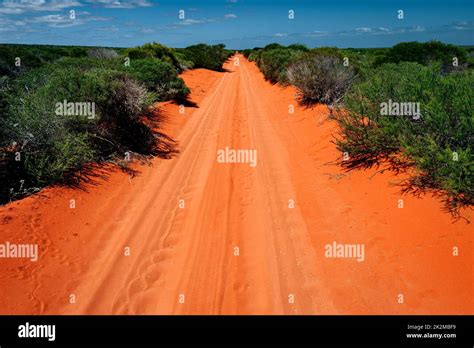 Typical Red Sand Track In Australias Outback Stock Photo Alamy