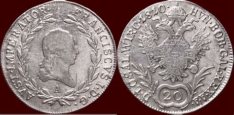 20 Kreuzer 1810 A HABSBURG EMPIRE AUSTRIA ÖSTERREICH FRANZ II I