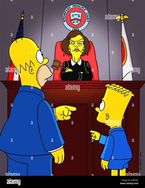 The Simpsons Homer And Bart In Court 1989 Present Stock Photo Alamy