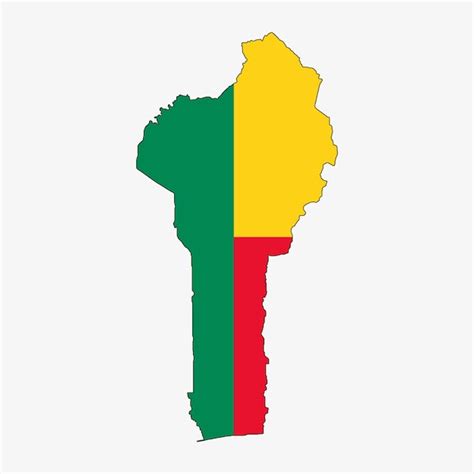 Mapa De Benin Con Bandera Vector Premium