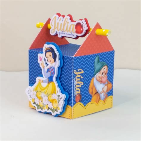 Caixas Canudo Personalizadas Branca De Neve Kit Plus Elo