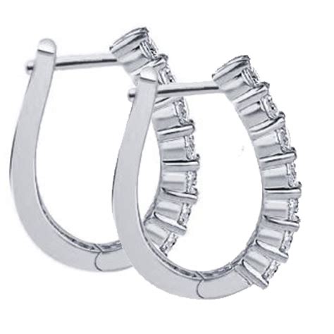 0.50 ct Ladies Diamond Hoop Earring in 14 kt White Gold