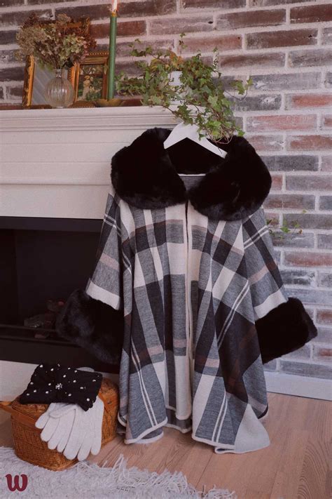 Black White Plaid Cape Jacket Catalog Bohemian Wonders