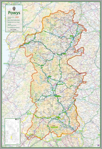 Powys County Map– I Love Maps