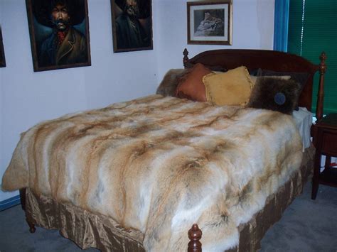 Red Coyote Fur Blanket