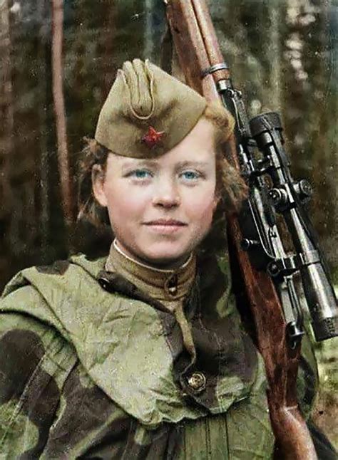 Colorized Photos Of Legendary Soviet Female Snipers From Wwii