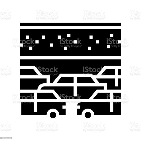 Car Transport Parking Line Icon Vector Illustration Stock Illustration